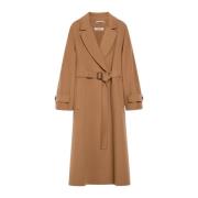 Max Mara Elegant ullkappa med bälte Brown, Dam