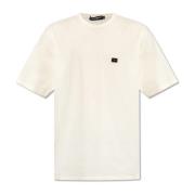 Dolce & Gabbana T-shirt med logotypapplikation Beige, Herr