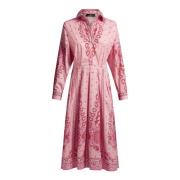 Etro Rosa Blommig Midi Klänning Pink, Dam