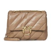 PINKO Vadderad Beige Axelväska Beige, Dam