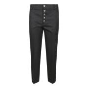 Dondup Lös Chino-byxor med juvelknapp Black, Dam