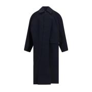 Marni Monogram Bomull Trenchcoat Blue, Dam