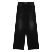 Mother Palazzo Spinner Jeans Black, Dam