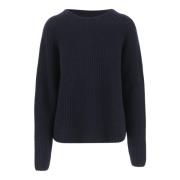 Allude Bomull Kashmir Crew Neck Sweater Navy Blue, Dam