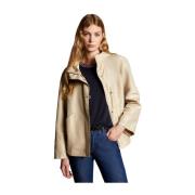 Fay Kort vattentät parka med huva Beige, Dam