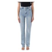 Frame Dolly Light Blue Straight Leg Jeans Blue, Dam