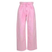 Isabel Marant Étoile Vida Papperspåse Midja Byxor Pink, Dam