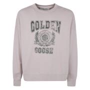 Golden Goose Vintage College Print Crew Neck Sweatshirt Gray, Herr