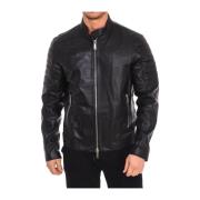 Dsquared2 Läder Bikerjacka med dragkedja Black, Herr