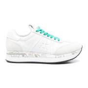 Premiata Vita Lädersneakers med Nyloninsatser White, Dam