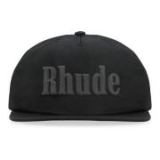 Rhude Basebollkeps med platt skärm och logotyp Black, Herr