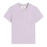 Ami Paris Lilac Purple Crew Neck T-shirt Purple, Dam