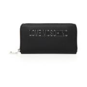 Love Moschino Svart Plånbok med Guldlogotyp Black, Dam