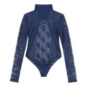 Rhude Nyckelhål Tulle Bodysuit Blue, Dam