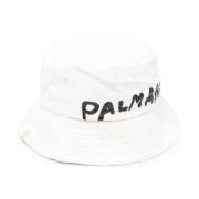 Palm Angels Beige Logo Bucket Hat Beige, Herr