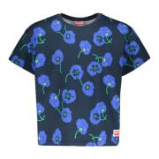 Kenzo Blommig tryck Bomull T-shirt Blue, Herr