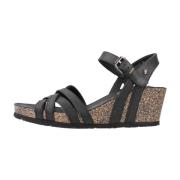 Panama Jack Napa Grass Wedges Black, Dam