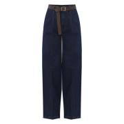 Kocca Stiliga Wide Jeans för Kvinnor Blue, Dam