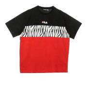 Fila Herr Tee Svart/Röd/Vit Stilfull Skjorta Multicolor, Herr