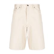 Off White Beige Canvas Wave Shorts Beige, Herr