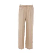 Aspesi Linnebyxor Sand Regular Fit Hem Beige, Dam