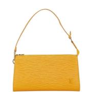 Louis Vuitton Vintage Pre-owned Laeder kuvertvskor Yellow, Dam