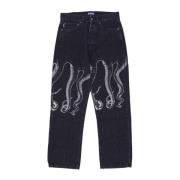 Octopus Straight Jeans Black, Herr