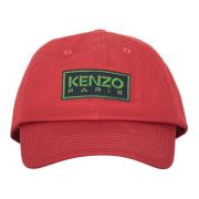 Kenzo Bomull Baseballkeps med Frontlogo Red, Herr