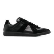 Maison Margiela Svarta Sneakers Replica Läder Mocka Black, Herr