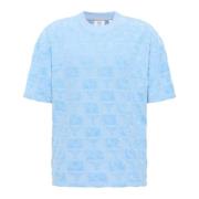 Carlo Colucci Oversize T-shirt med Terry-insatser Blue, Herr