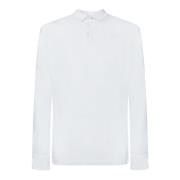 Zanone Vit Crepe Långärmad Polo White, Herr