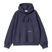 Carhartt Wip Blå Huva Script Sweatshirt Blue, Herr