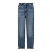 MOS MOSH Vintage Tvättad Boyfriend Jeans Blue, Dam