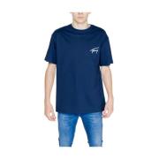 Tommy Jeans Blå Bomull T-shirt Regular Fit Blue, Herr