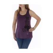 Converse Lila Katt Grafisk Tank Top Purple, Dam