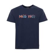 MCS Logotyp Bomull T-shirt för Män Blue, Herr