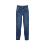 Desigual Blommig Skinny Jeans Blue, Dam