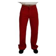 Dolce & Gabbana Röda Bomull Straight Fit Herr Denim Jeans Red, Herr