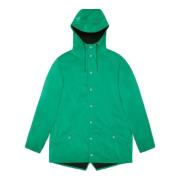 Rains Vattentät unisex-jacka med tryckknappar Green, Herr