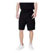 Armani Exchange Svarta Snörshorts för Män Black, Herr