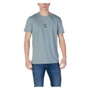 Calvin Klein Jeans Grön Enkel Bomull T-shirt Korta ärmar Green, Herr