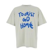 44 Label Group Turist Vit T-shirt med Fram- och Baksida Tryck White, H...