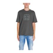 Armani Exchange Grön T-shirt med rund hals och korta ärmar Green, Herr