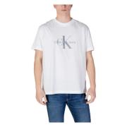 Calvin Klein Jeans Herr Tryckt T-shirt för Vår/Sommar White, Herr