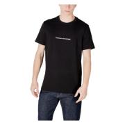 Armani Exchange Svart Bomull T-shirt Kort Ärm Black, Herr