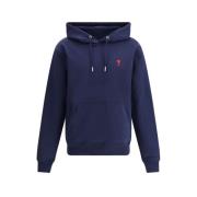 Ami Paris Broderad Logohoodie med Dragsko Blue, Herr