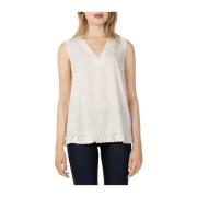 Sandro Ferrone Beige V-Neck Tank Top Beige, Dam