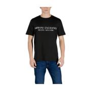 Armani Exchange Svart & Vit Crew Neck T-shirt Black, Herr