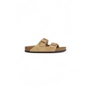 Birkenstock Beige Mocka Casual Sandaler med Spänne Beige, Dam