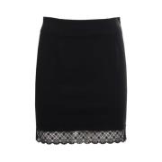 Twinset Svart Spetsad Minikjol Black, Dam